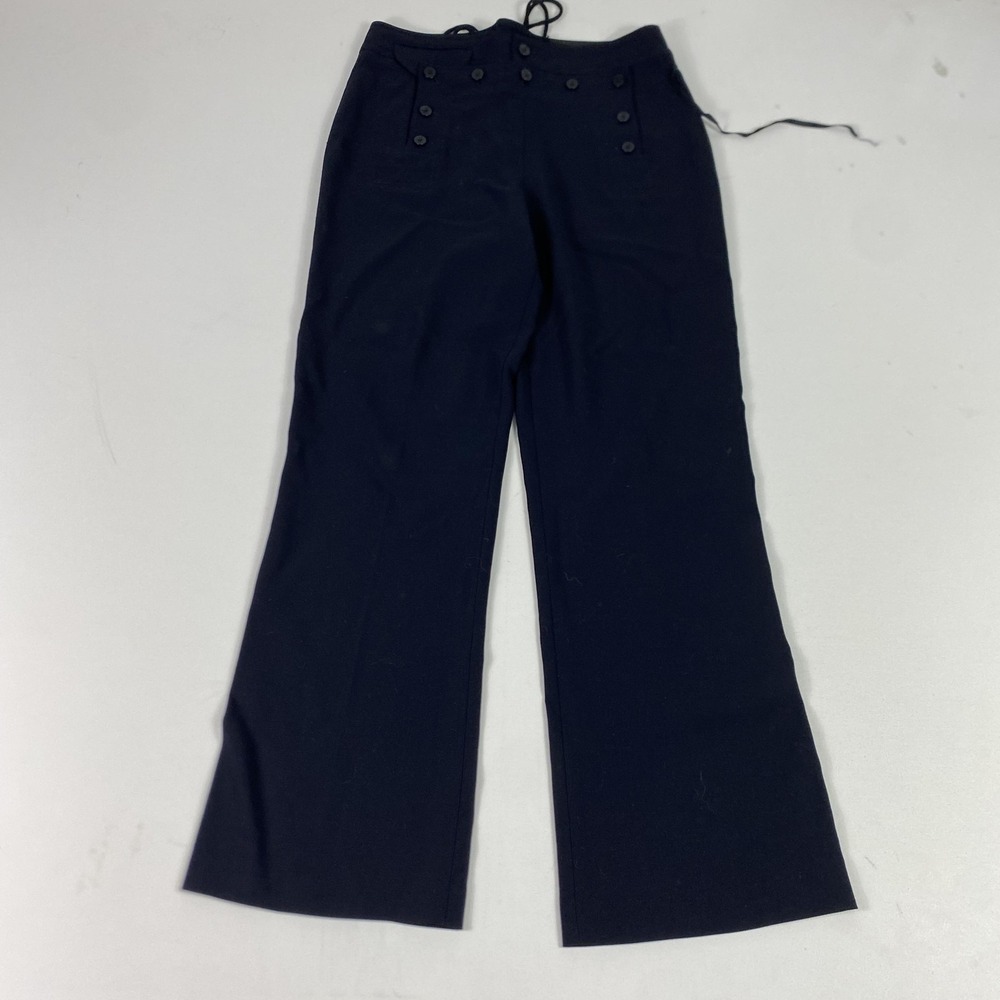 Wide Leg Navy Sailor-Inspired Pants